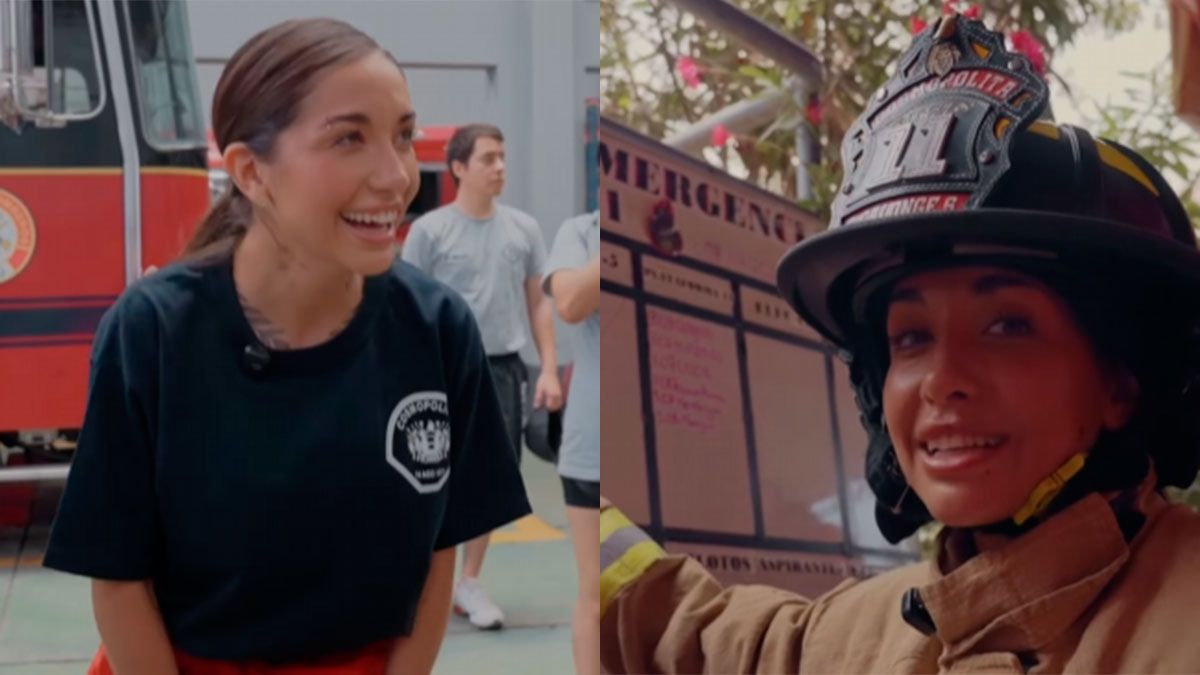 María Becerra cumplió su sueño y fue bombera voluntaria por un día en Perú: “En la próxima emergencia te rescato yo”