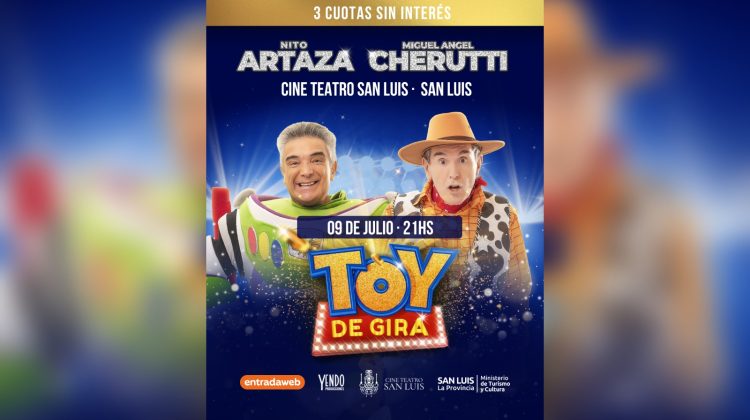 Nito Artaza y Miguel Ángel Cherutti llegan a San Luis con su characterize ‘Toy de gira’